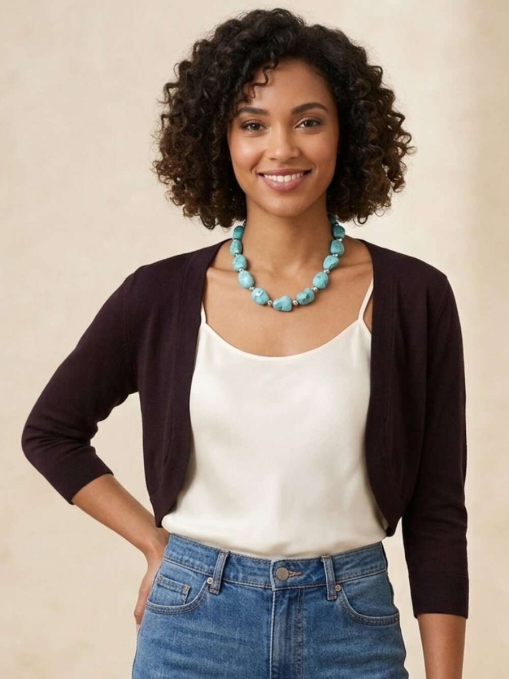 Black Cropped Bolero Shrug - Perfect for office AC - Small